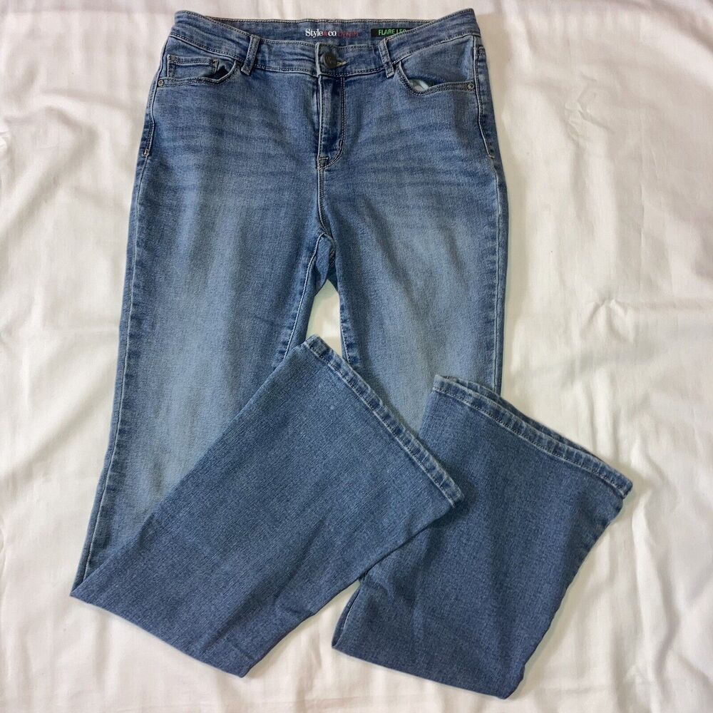 Flare Leg Style&co Denim Jeans Mid Rise Pants Light Blue